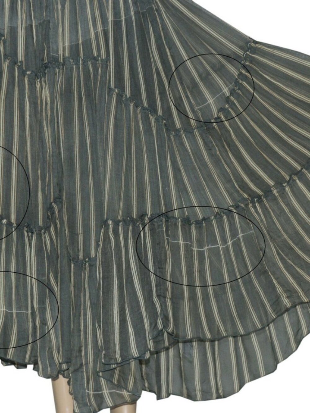 Free People FP One Ember Printed Midi Skirt Stripe Mid-rise Asymmetrical XS - Picture 5 of 7